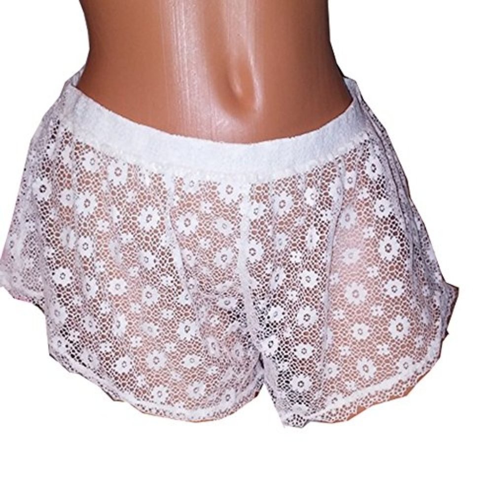 Coconut White Daisy Lace Sleep Shorts X-Small